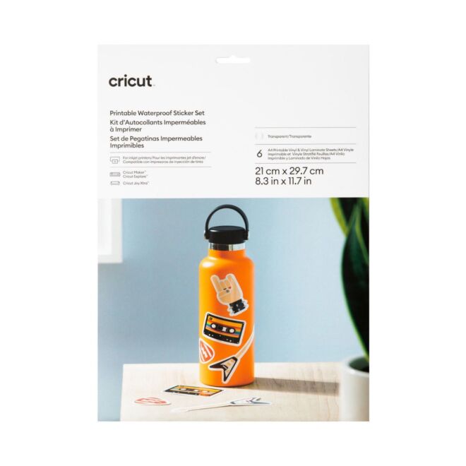 Cricut Printable Transparent Waterproof Sticker Set (6x A4)