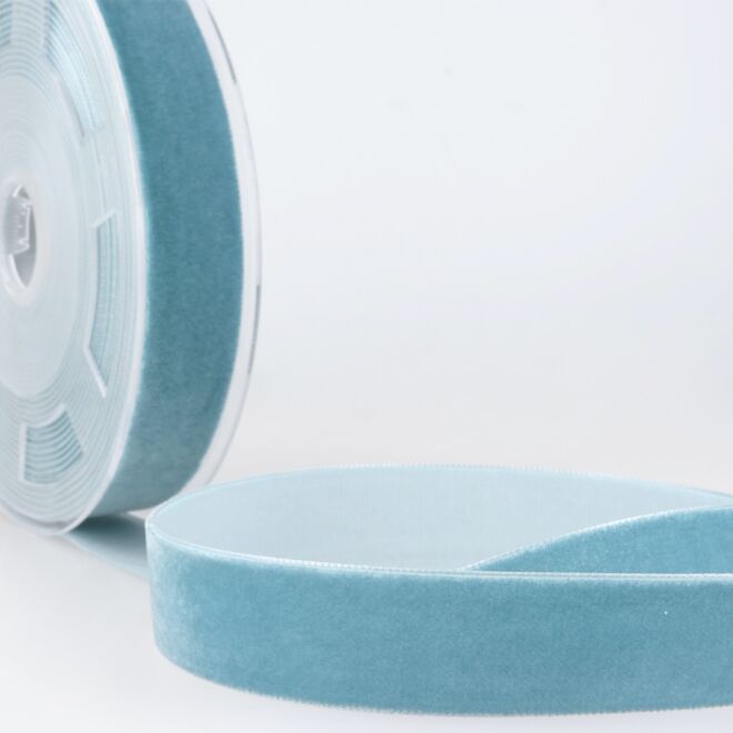 10mm Hochdichtes Samtband rauchblau
