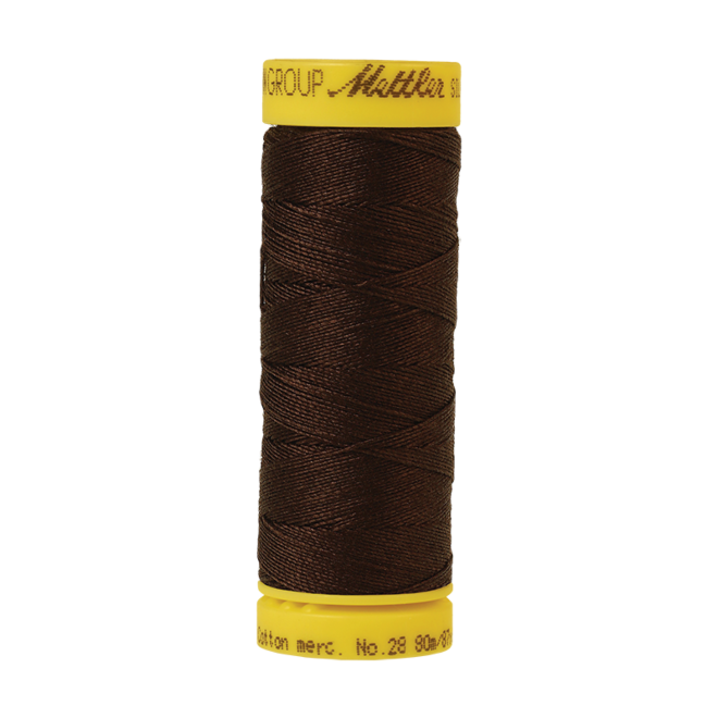 Silk-Finish Cotton 28, 80m - Very Dark Brown: Reines Baumwollgarn aus 100% langstapliger, ägyptischer Baumwollte von Amann Mettler