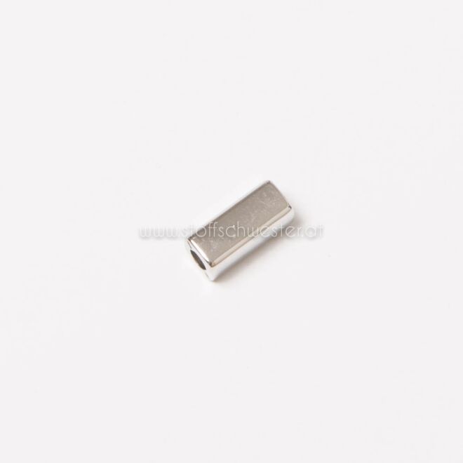 4mm Kordelende "Rechteck" silber