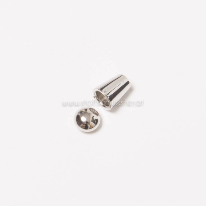 4mm Kordelende "Zylinder" silber