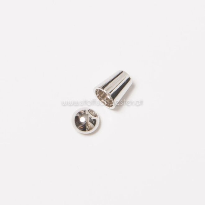 5mm Kordelende "Zylinder" silber