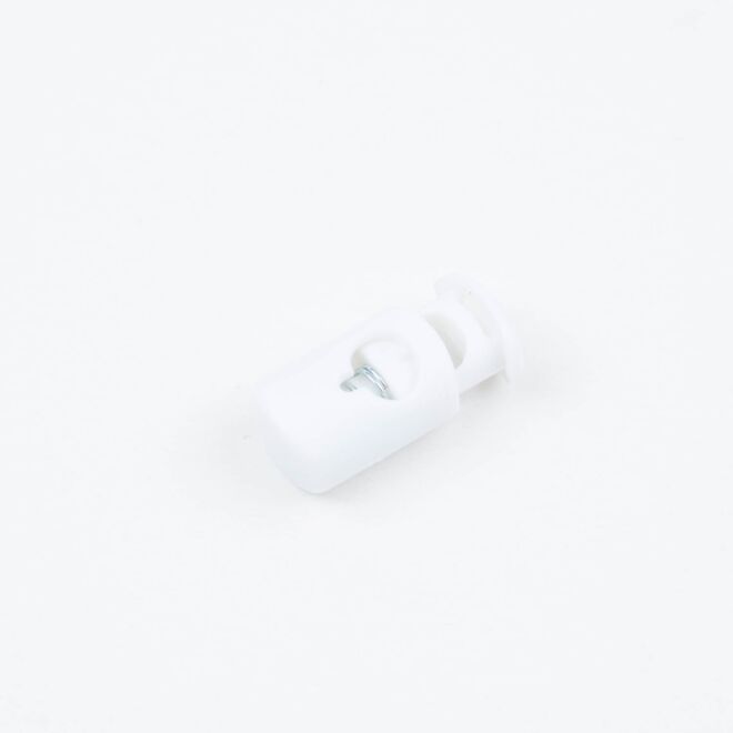 3mm Kordelstopper Zylinder weiß