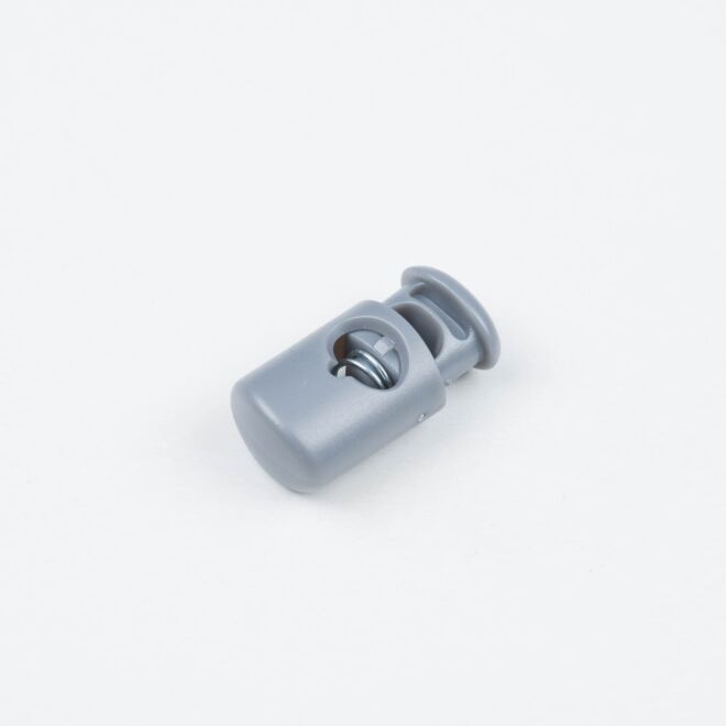 5mm Kordelstopper Zylinder grau