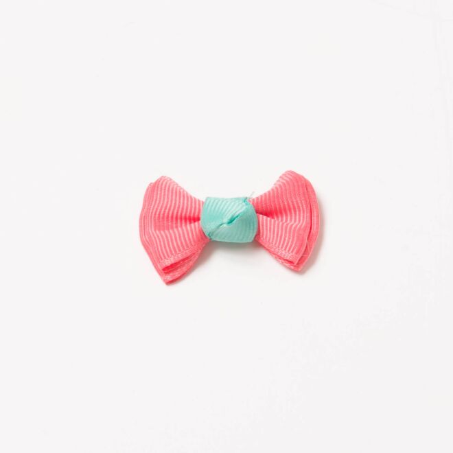 Grosgrain-Schleife Multi II 4cm koralle-türkis