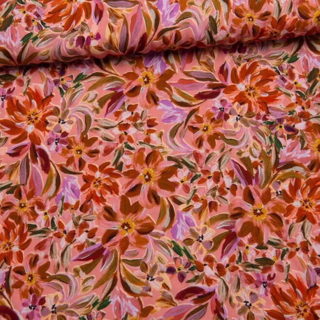 Viskose "Malis Flowers" rouge