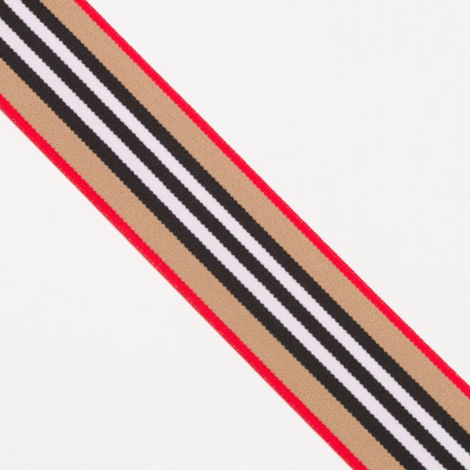 40mm Gummiband rot/beige/schwarz/weiß