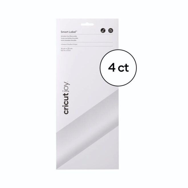 Cricut Joy Smart Label Removable - beschreibbares Vinyl - 4 Blatt (Weiß)