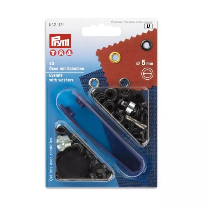Ösen mit Scheiben, 5mm, brüniert
