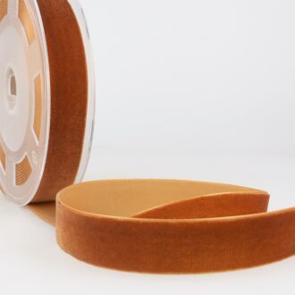 10mm Hochdichtes Samtband rostbraun