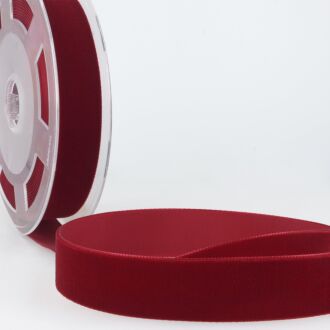 16mm Hochdichtes Samtband bordeaux