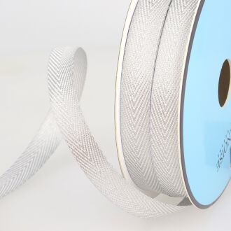 14mm Lurex-Köperband silber