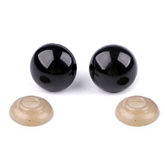 16mm Kunststoff-Sicherheitsaugen schwarz (1 Paar)