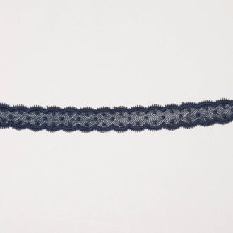 25mm Spitzenband Pünktchen navy