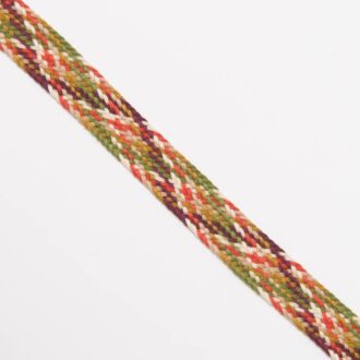18mm Flachkordel Multimix orange/grün/hellbraun/bordeaux